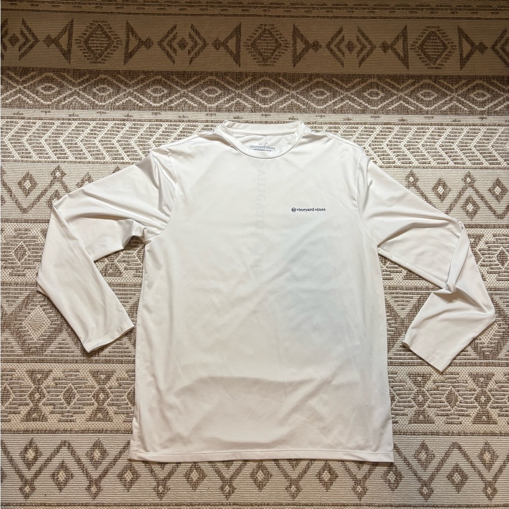 Vineyard Vines White Long Sleeve Performance Tee